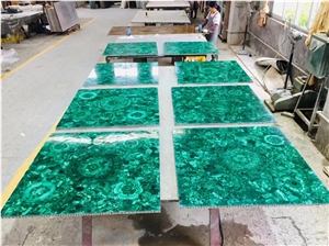 Big Pink Green Blue Purple Crystal Semiprecious Stone Slab