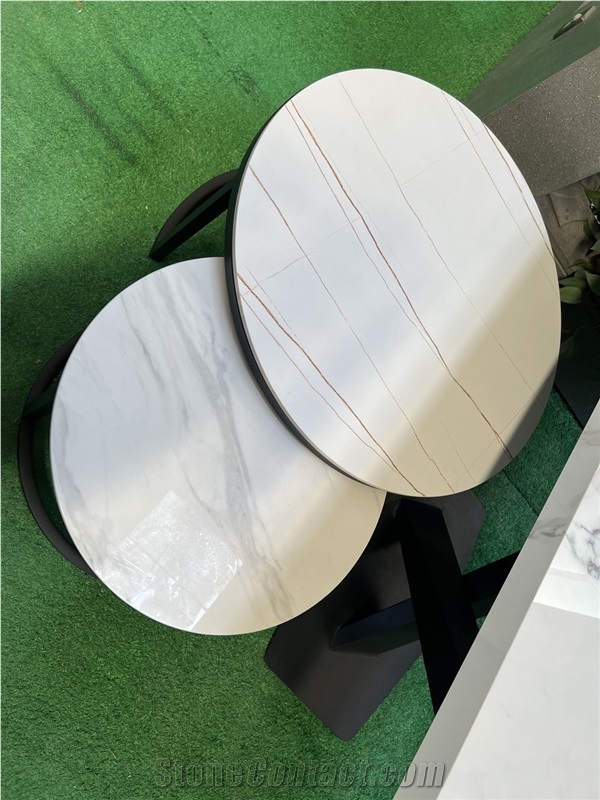 Colourful Artificial Sintered Stone Square Round Table Tops