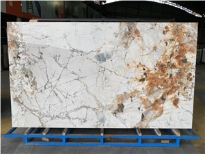 Gold Flower Veins Glazed Sintered Stone Tiles & Slabs