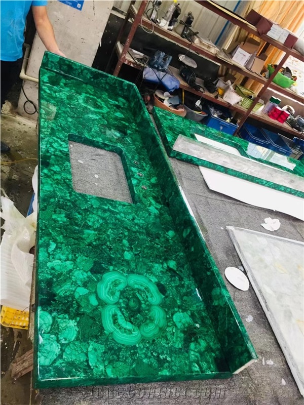 Green Agate Stone Cut To Tile Semiprecious Stone