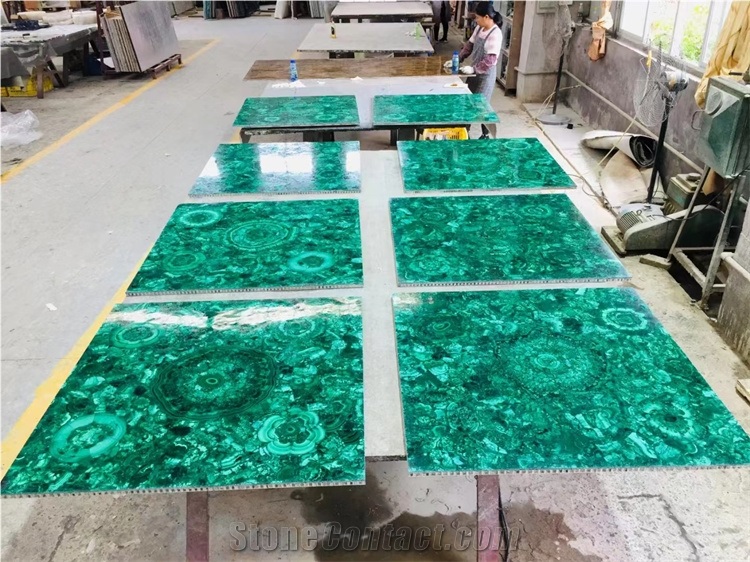 Green Agate Stone Cut To Tile Semiprecious Stone