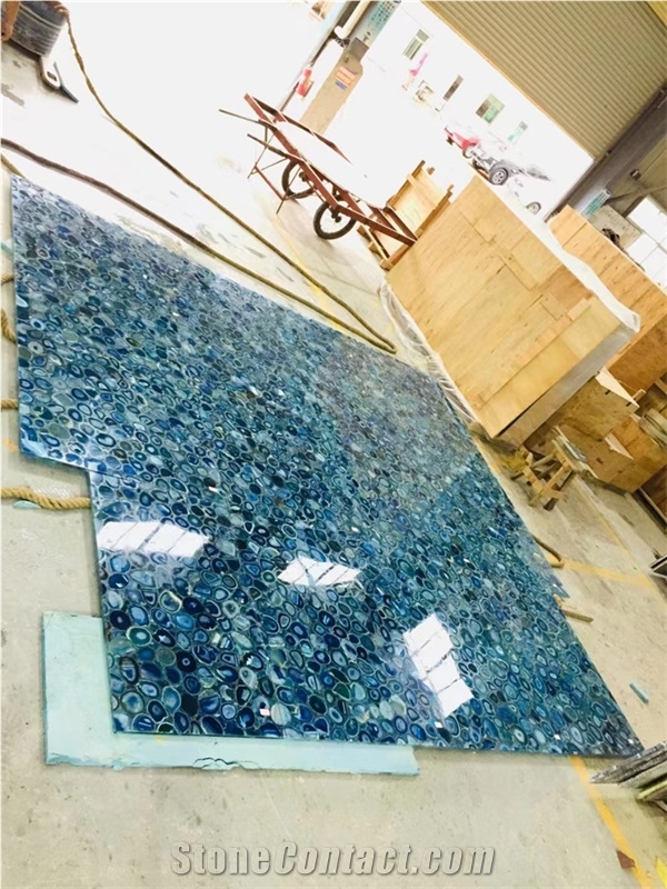 Green Agate Stone Cut To Tile Semiprecious Stone