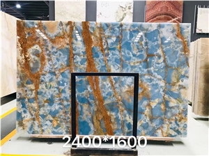 Beautiful Blue Onyx Pure Blue Natural Onyx Slab For Wall