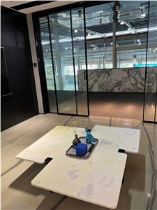 Beautiful Sky Line Blue White Gold Slab Marble Slab