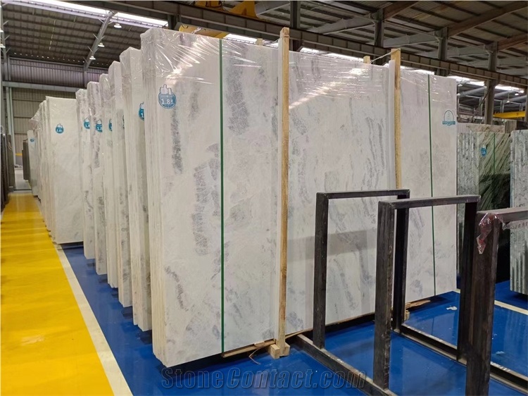 Beautiful Sky Line Blue White Gold Slab Marble Slab