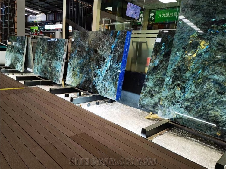Big Crystal Light Drak Blue Color Granite For Wall Floor