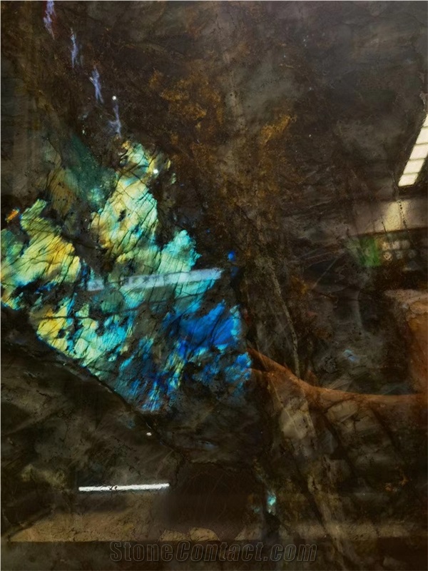 Big Crystal Light Drak Blue Color Granite For Wall Floor
