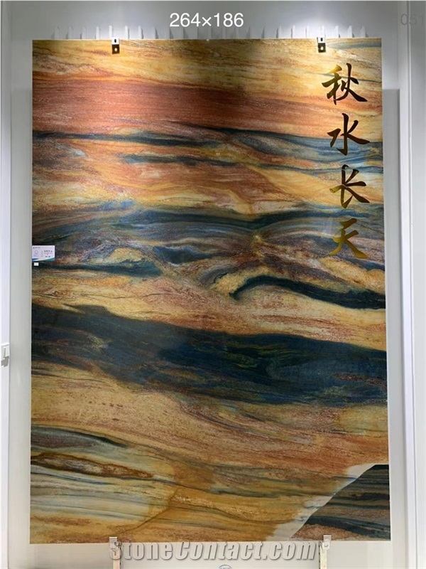 Blue Brown Grey White Natural Stone For Background