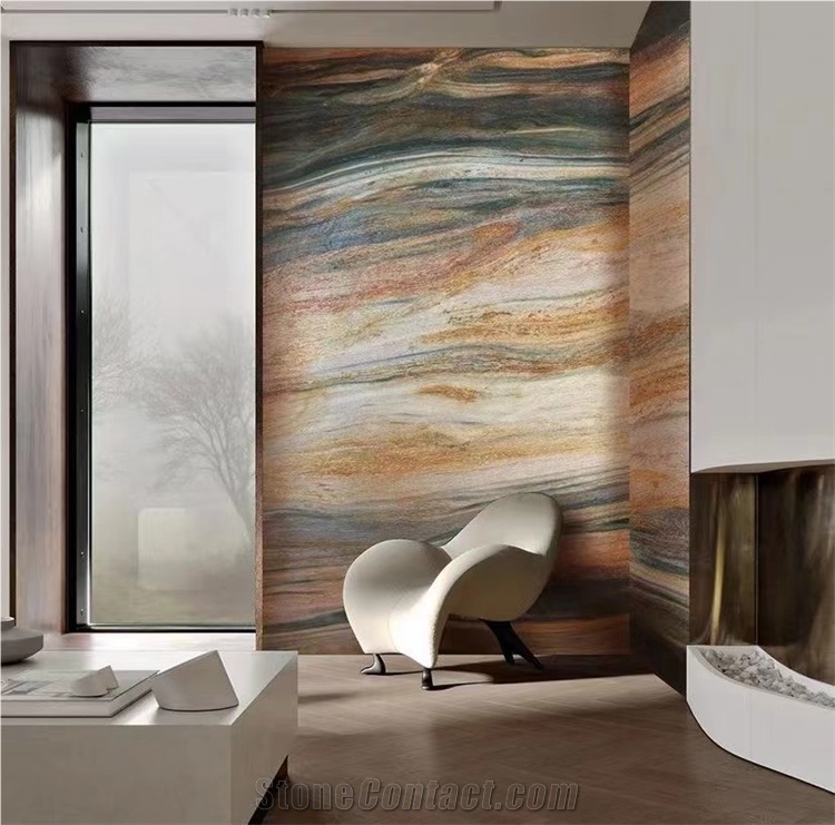 Blue Brown Grey White Natural Stone For Background