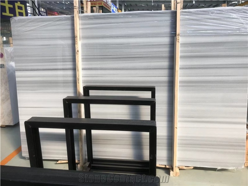 China Star Grey Vein White Marble Slabs For Project Tiles
