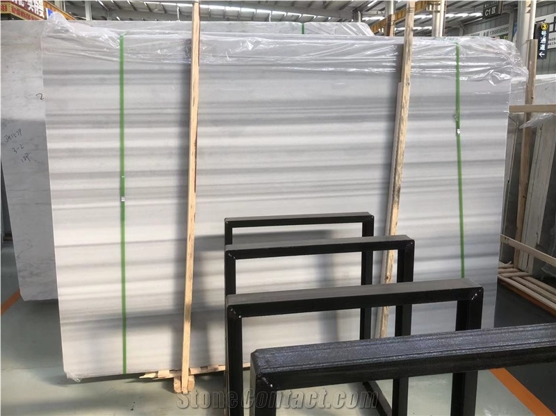 China Star Grey Vein White Marble Slabs For Project Tiles
