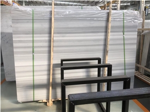 China Star Grey Vein White Marble Slabs For Project Tiles