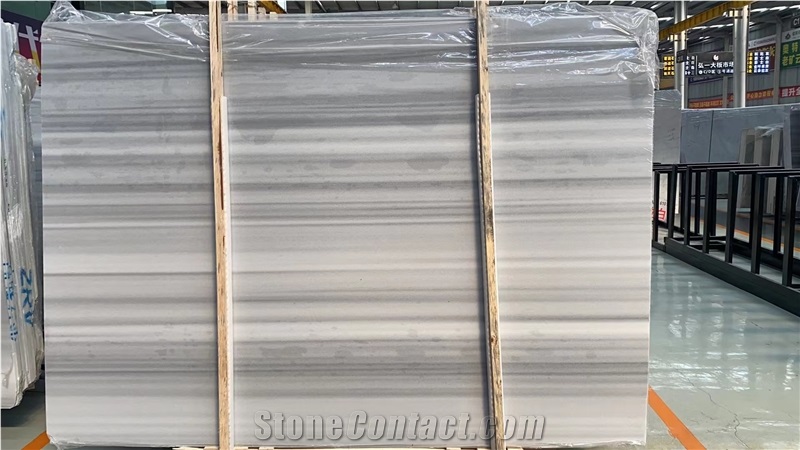 China Star Grey Vein White Marble Slabs For Project Tiles