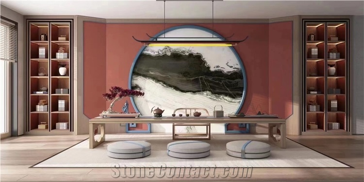 Fendi Blue Quartzite Slab Stone Tile For Wall Hotel Project