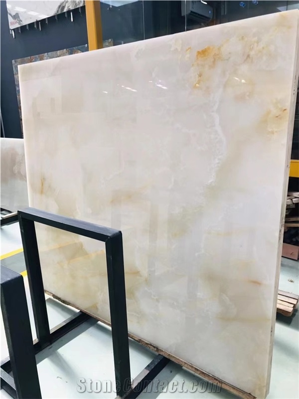 Good Quality Natural Green Onyx Slab With Brown Veins Color