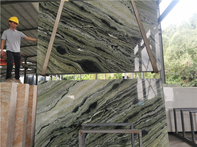 Jade Clouds Marble Jade Green Raggio Verde Emerald Jade Slab