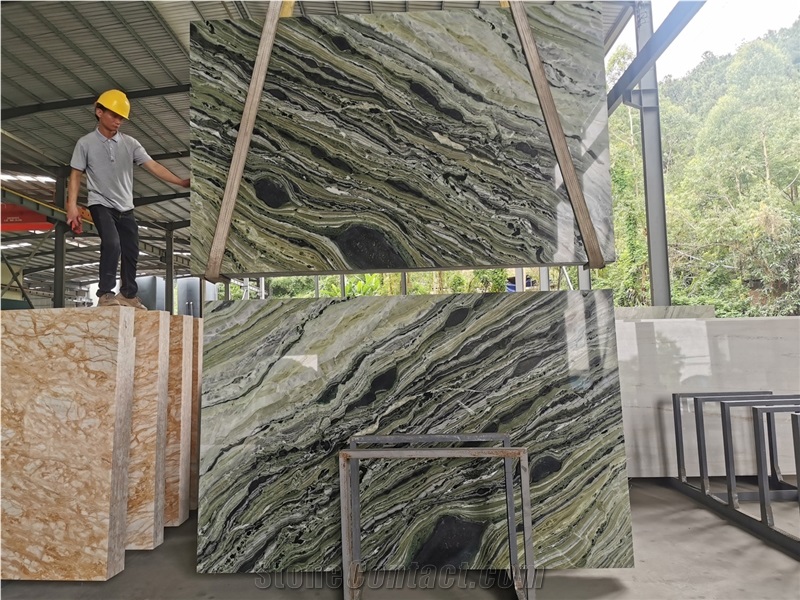 Jade Clouds Marble Jade Green Raggio Verde Emerald Jade Slab