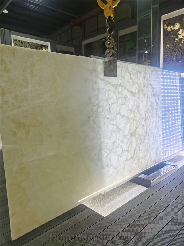 Nonopaque Onyx Natural Pure White Onyx Slab For Wall