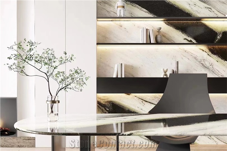 Panda White Color Big Slab For Wall Background