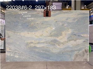 Polished Big Slab Natural White Blue Stone Slab