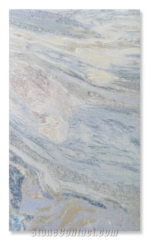 Polished Big Slab Natural White Blue Stone Slab