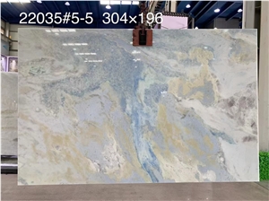 Polished Big Slab Natural White Blue Stone Slab