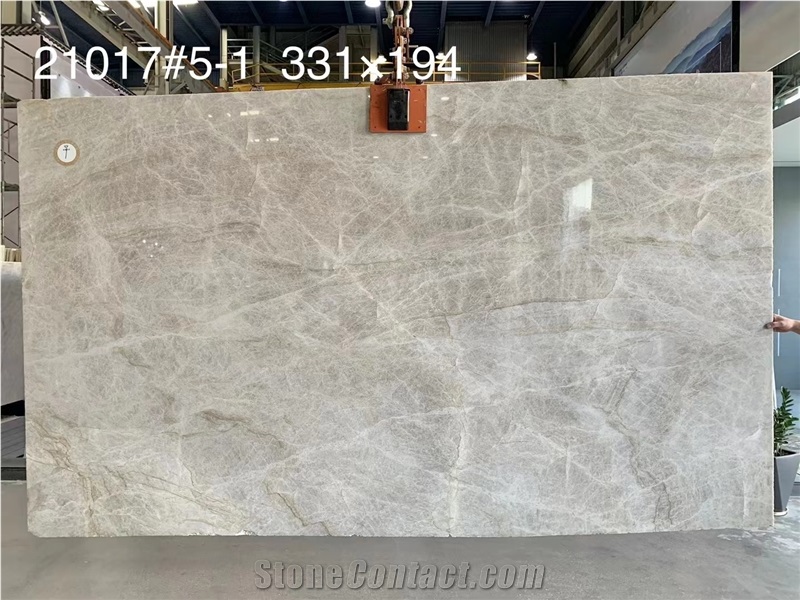 Taj Mahal Quartzite White Crystal Slab Tile Luxury Stone