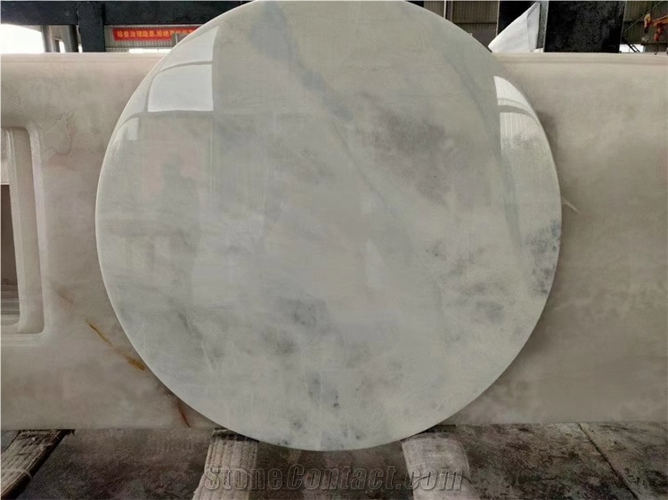 Translucent Nonopaque Marble Slab White Blue Color Good Quality