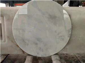 Translucent Nonopaque Marble Slab White Blue Color Good Quality