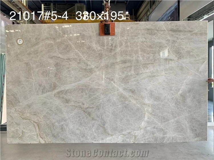 White Crystal Quartzite Natural Stone Slab For Bathroom Wall