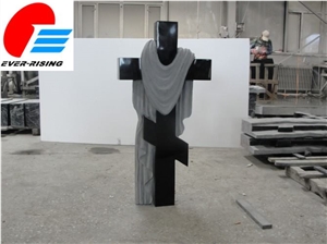 Cross Tombstone With Shanxi Black Granite Cross Tombstone With Shanxi Black Granite