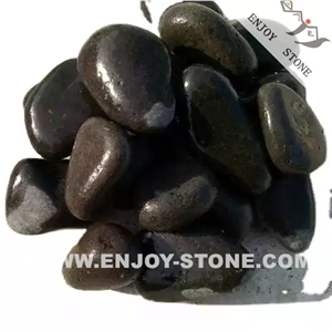 Black Basalt Cobbles & Pebble For Garden Decorations