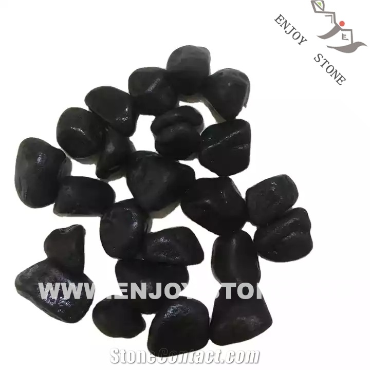 Black Basalt Cobbles & Pebble For Garden Decorations