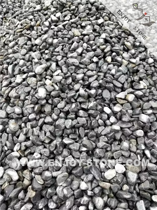 Black Basalt Cobbles & Pebble For Garden Decorations