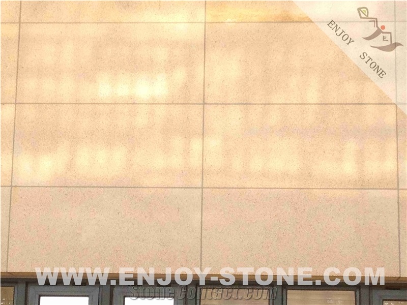 Bush Hammered G682 Golden Rust Granite Wall Tiles & Slabs