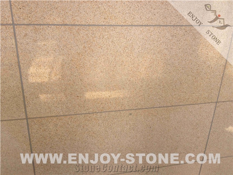 Bush Hammered G682 Golden Rust Granite Wall Tiles & Slabs