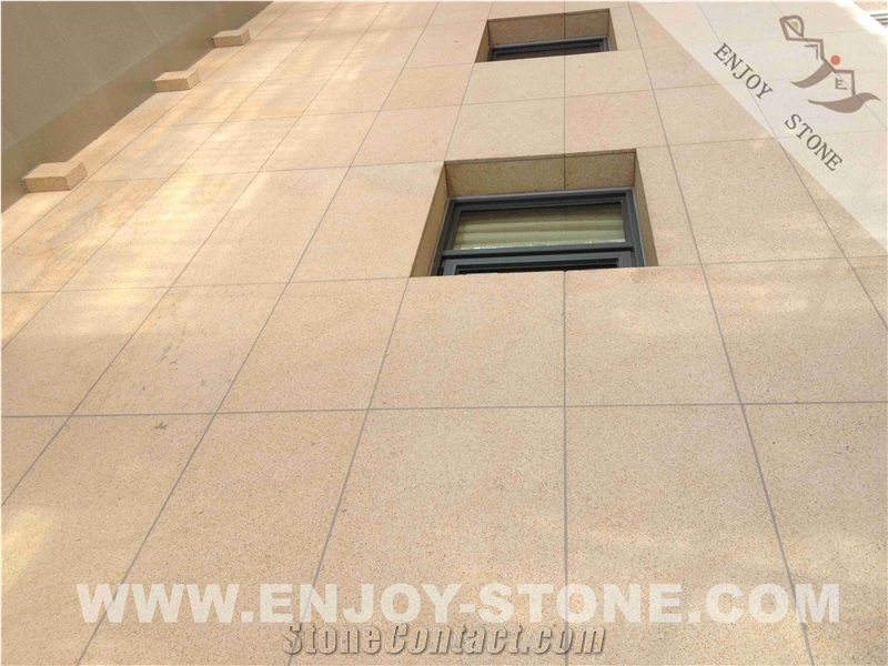 Bush Hammered G682 Golden Rust Granite Wall Tiles & Slabs
