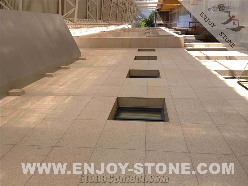 Bush Hammered G682 Golden Rust Granite Wall Tiles & Slabs