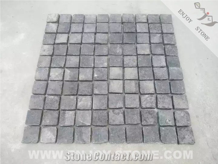 G684 Black Basalt Cobble Stone Pavers With Top Flamed