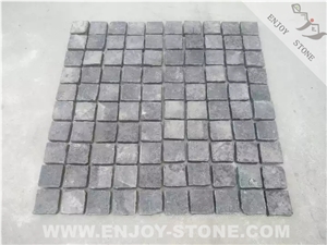 G684 Black Basalt Cobble Stone Pavers With Top Flamed