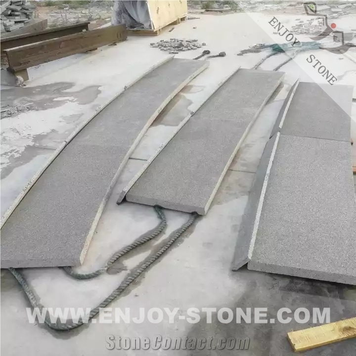 New G684 Irregular Curved Steps Black Granite Stair Steps