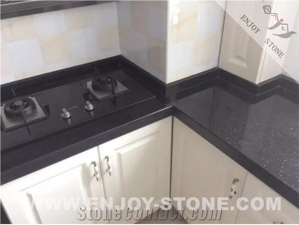Polished Absolute Black Galaxy Natural Granite Countertops