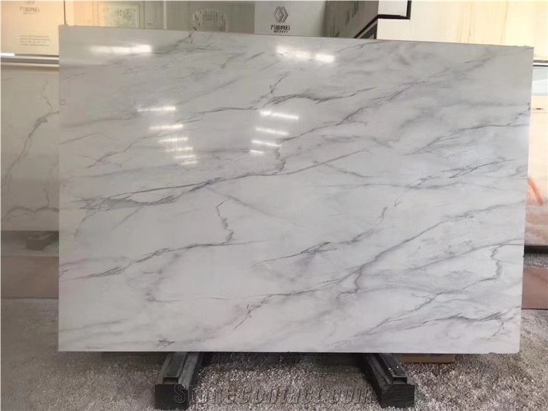 Calacatta White Quartz Artificial Stone Slabs, High Quality