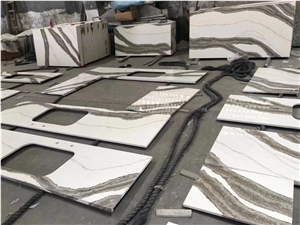 Calacatta White Quartz Bathroom Countertop Vanity Tops Calacatta White Quartz Bathroom Countertop Vanity Tops