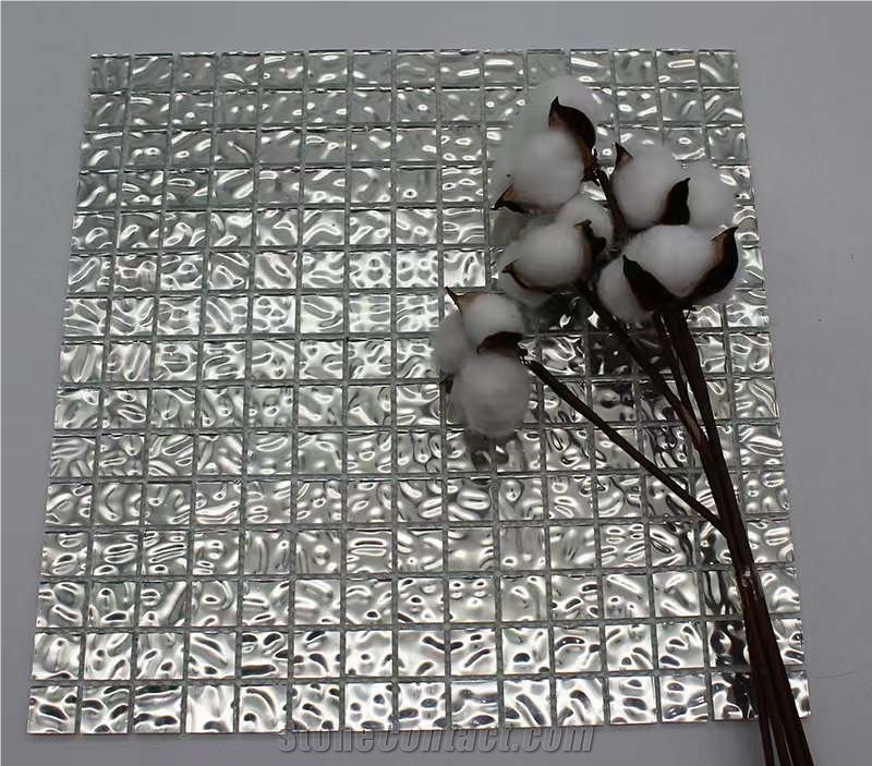 Gold And Silver Leaf Glass Mosaic