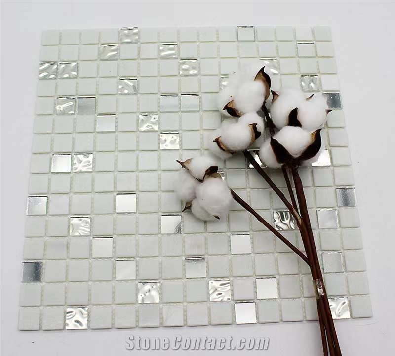 Gold And Silver Leaf Glass Mosaic