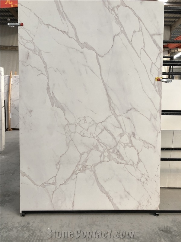 Hot Sale! Calacatta White Quartz Artificial Tiles,Best Price