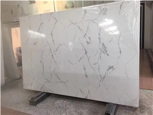Hot Sale! Calacatta White Quartz Artificial Tiles,Best Price