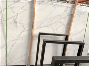 Hot Sale! Calacatta White Quartz Artificial Tiles,Best Price