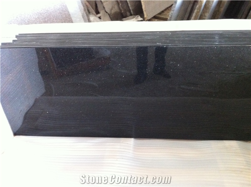 Black Glaxy Granite Kitchen Tops,Customer Size, High Quality